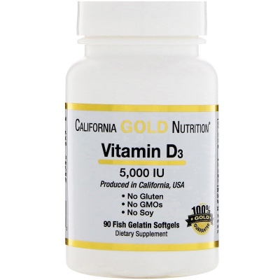 Витамины California Gold Nutrition Vitamin D3 5000 IU 90 желатиновых капсул