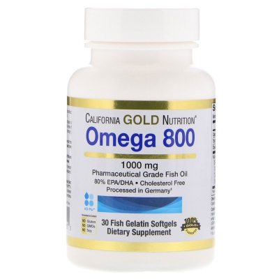 Антиоксидант California Gold Nutrition Omega 800 1000 мг 30 капсул