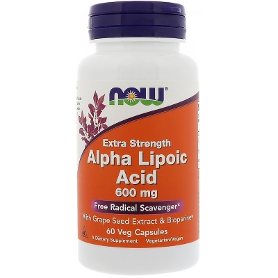 Антиоксиданты NOW Alpha Lipoic Acid 600 мг 60 капсул