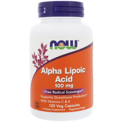 Антиоксиданты NOW Alpha Lipoic Acid 100мг 120 капсул