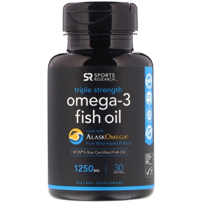 Антиоксидант Sports Research omega-3 fish oil 1250 Мг 30 капсул