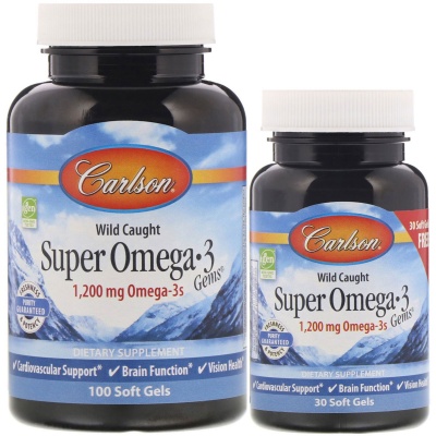 Антиоксидант Carlson Labs Wild Caught Super Omega-3 30 капсул