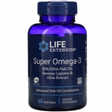 Антиоксидант Life Extension Super Omega 3 60 капсул