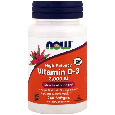 Витамины NOW Vitamin D3 2000 240 капсул
