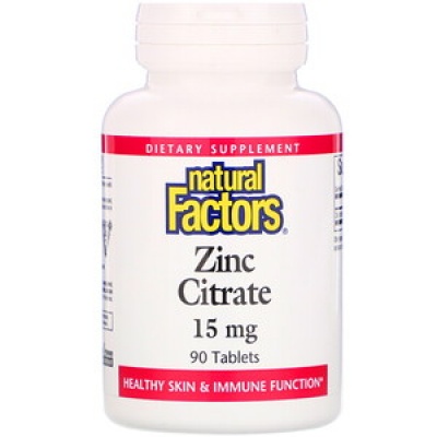 Витамины Natural Factors Citrate цинк 15 mg 90 таблеток