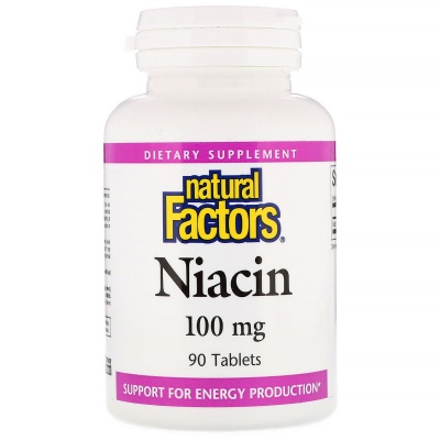 Витамины Natural Factors Niacin 90 таблеток