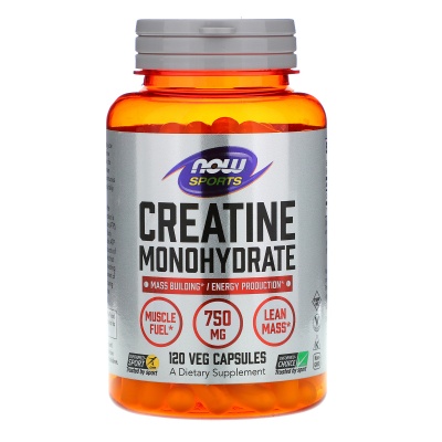 Креатин NOW Sports Creatine Monohydrate 750 мг 120 капсул