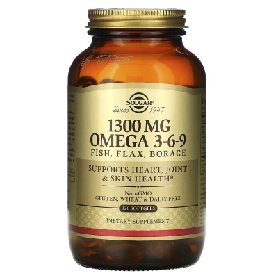 Антиоксидант Solgar EFA 1300 mg Omega 3-6-9  60 капсул