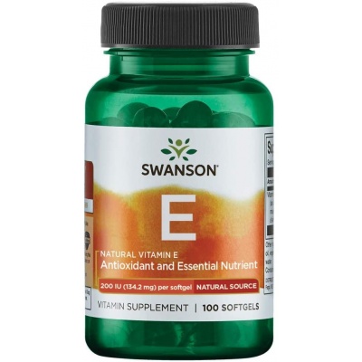 Витамины Swanson Vitamin E Natural 200 IU 100 капсул