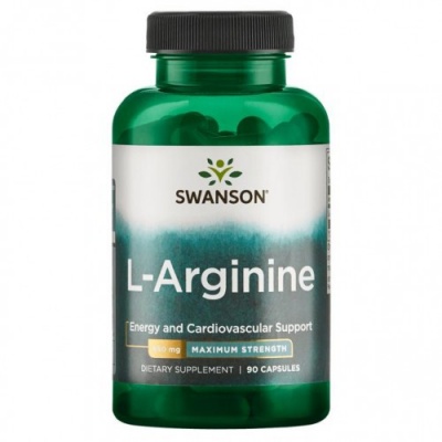 Л-Аргинин Swanson L-Arginine 850 мг 90 капсул