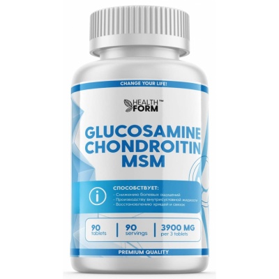 Хондропротектор Health Form Glucosamine Chondroitin + MSM  90 таблеток