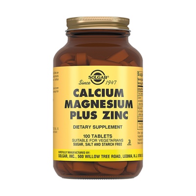 Витамины Solgar Calcium Magnesium plus Zinc 100 таблеток