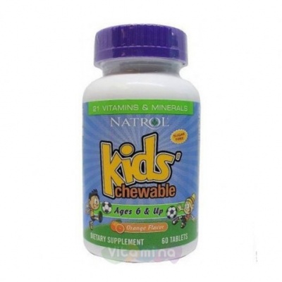 Витамины NATROL Kid's Chewable 6 + Up  60 таблеток