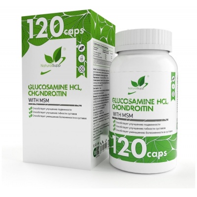 Хондропротектор NaturalSupp Glucosamin Chondroitin MSM 120 капcул