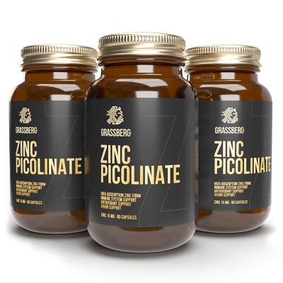 Витамины Grassberg Zinc Picolinate 15 mg 60 капсул