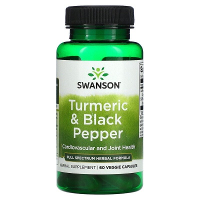Антиоксидант Swanson Turmeric+Black Pepper 60 капсул