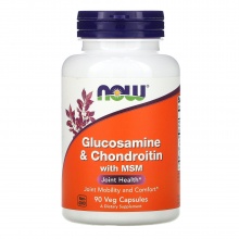 Хондропротектор NOW Glucosamine + Chondroitin + MSM 90 капсул