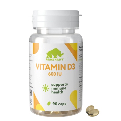 Витамины Prime Kraft Vitamin D3 600 ME 90 капсул