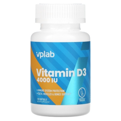 Витамины VP Laboratory Vitamin D3 4000 ME 120 капсул