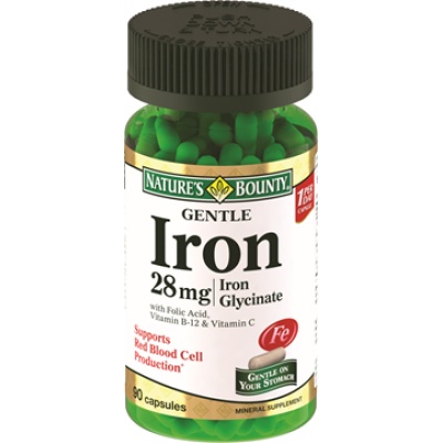 Витамины Nature's Bounty Gentle Iron 28 мг 90 капсул