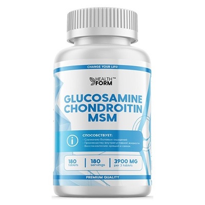 Хондропротектор Health Form Глюкозамин Хондроитин МСМ 180 таблеток