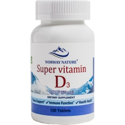 Витамины Norway Nature Super Vitamin D3 5000 ME 120 таблеток
