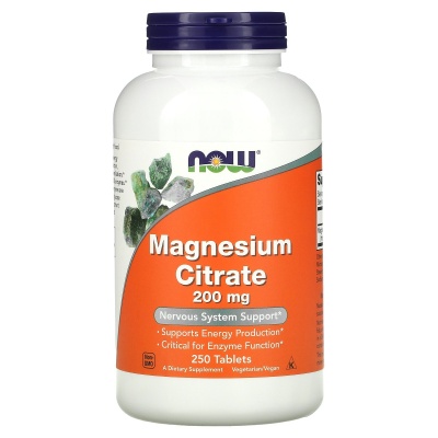 Витамины NOW Magnesium Citrate 200 мг 250 таблеток