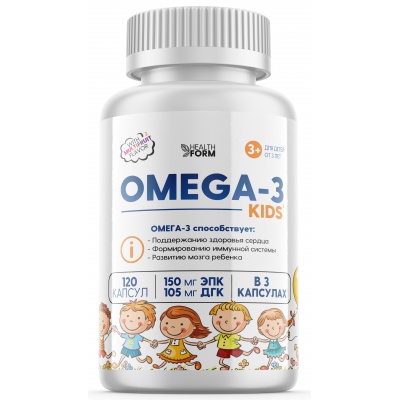 Антиоксидант Health Form Omega-3 Kids 120 капсул