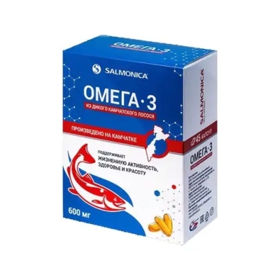 Антиоксидант SALMONICA Omega 3 600 мг 45 таблеток