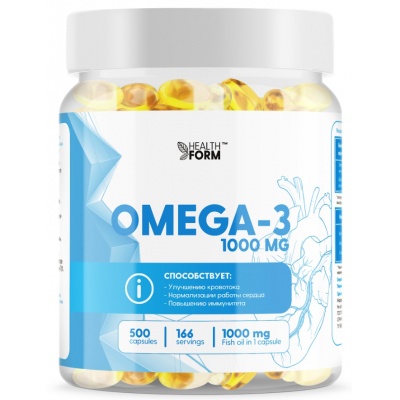 Антиоксидант Health Form Omega-3 1000 500 капсул
