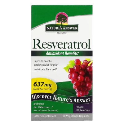 Антиоксидант Nature's Answer Resveratrol 637 мг 60 капсул