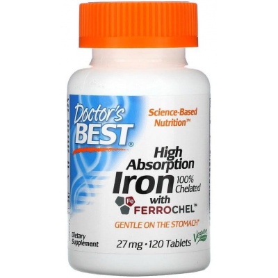 Витамины Doctor's Best Iron 27 мг 120 таблеток