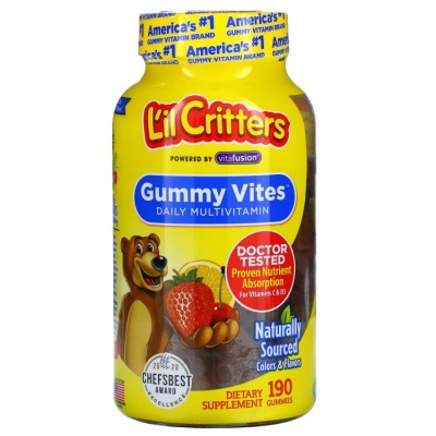 Витамины L’il Critters Gummy Vites Complete Multivitamin 190 жевательных мармеладок