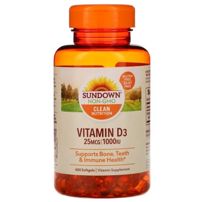 Витамины Sundown Naturals Vitamin D3 1000 IU 120 жевательных таблеток