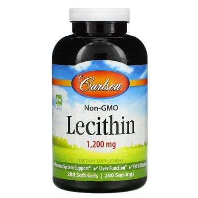 Аминокислота Carlson Labs Lecithin 1200 мг 280 капсул