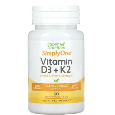 Витамины Super Nutrition Vitamin D3+K2  капсул
