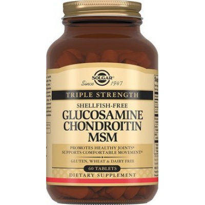 Хондропротектор Solgar Glucosamine+Chondroitin+MSM 60 таблеток
