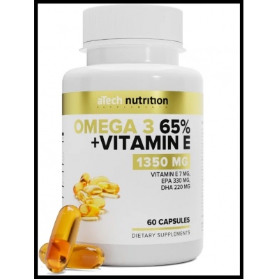 Антиоксидант aTech nutrition Omega 3 с витамином Е 60 капсул