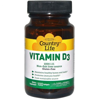Витамины Country Life Vitamin D3 1000 IU 100 капсул