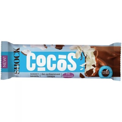 Батончик FitnesShock глазированный кокосовый 35 гр