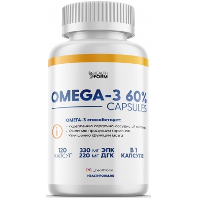 Антиоксидант Health Form Omega-3 60% 120 капсул