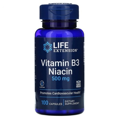 Витамины LIFE Extension Vitamin B3 Niacin 500 мг 100 капсул