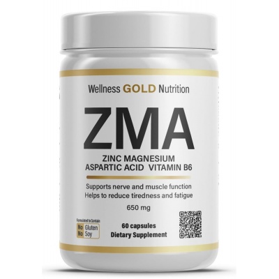 Тестобустер Wellness Gold Nutrition ZMA 60 капсул