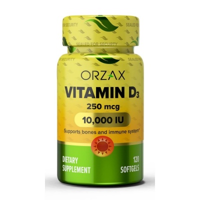 Витамины Orzax Vitamin D-3 10000 120 капсул