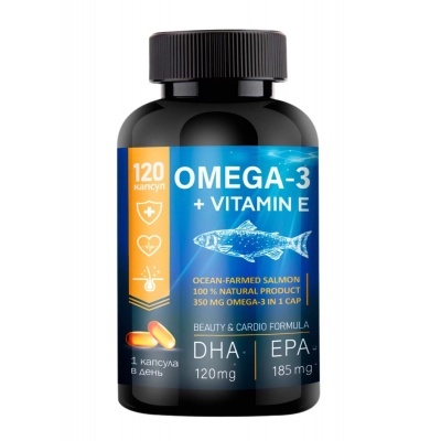Антиоксидант Miopharm Omega-3 + VITAMIN E 120 капсул