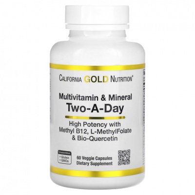 Витамины California Gold Nutrition Multivitamin and Mineral Two-A-Day 60 капсул