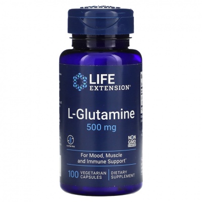 Глютамин Life Extension L-Glutamine 500 мг 100 капсул