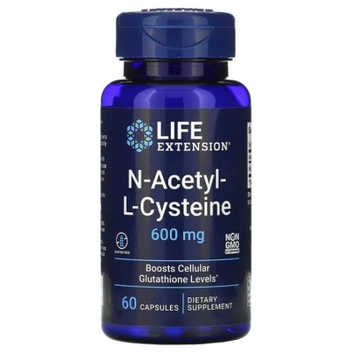 Антиоксидант Life Extension NAC (N-Acetyl-L-Cysteine) 600 мг 60 капсул