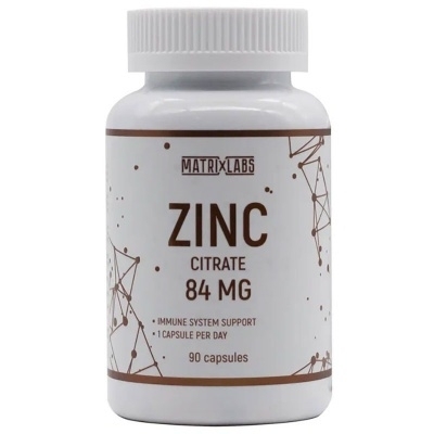 Витамины Matrix Labs Zinc Citrate 84 мг 90 капсул