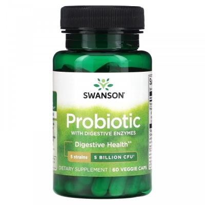 Пребиотик Swanson Probiotic Digestive Health 60 капсул